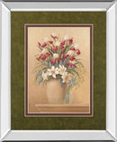 Classic Petal Il By Gloria Eriksen - Mirror Framed Print Wall Art - Red