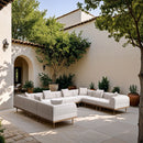 Laguna - 8 Piece Resilient Water Resistant Fabric 142" Upholstered Outdoor Patio Modular Sectional