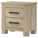 Oakglen - 2-Drawer Nightstand Bedside Table - Weathered Oak