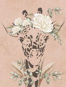 Safari Giraffe Dreaming By Yass Naffas Designs (Framed) - Pink
