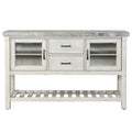 Steve Silver Canova Gray Marble Top Server in Cathedral White