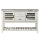 Steve Silver Canova Gray Marble Top Server in Cathedral White