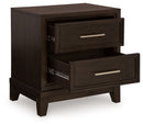 Neymorton - Two Drawer Night Stand - Dark Grayish Brown