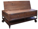 Urban Gold Lift Top Cocktail Table w/2 Drawers and Wheels