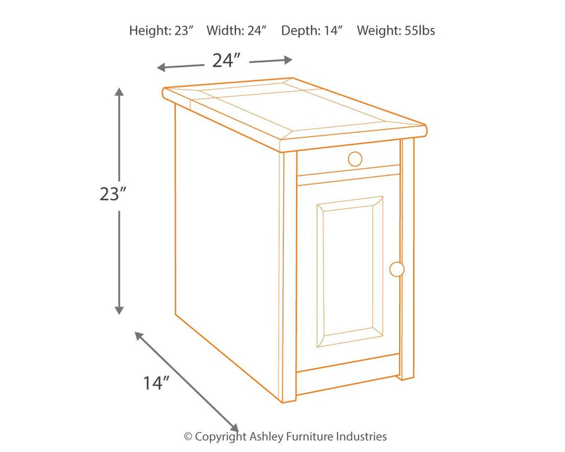 Tyler Creek - Grayish Brown / Black - Chair Side End Table