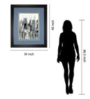 City Bridge By Aziz Kadmiri - Framed Print Wall Art - Dark Gray