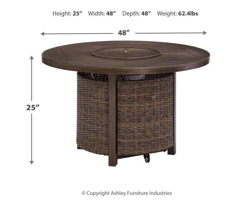 Paradise Trail - Medium Brown - Round Fire Pit Table