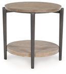 Dyonton - Round End Table - Light Grayish Brown