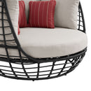 Playa - Twin Egg Chair With 3 Pillows - Dark Gray / Beige