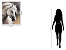 "Graceful Equine" Hand-Embellished Canvas In Frame - Gray / Black / White