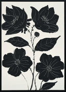 "Nocturnal Blooms I" Hand-Painted Canvas In Frame - Black