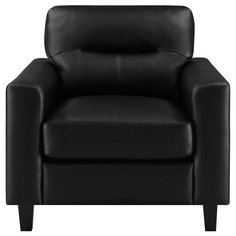 Scotland - Faux Leather Upholstered Track Arm Chair