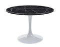 Steve Silver Colfax Round Black Marquina Marble Top Dining Table in Black