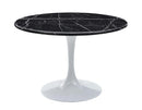 Steve Silver Colfax Round Black Marquina Marble Top Dining Table in Black