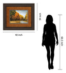 Evening Walk By Robert Striffolino - Framed Print Wall Art - Orange