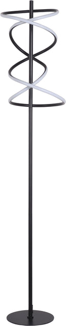 "Helix Radiance" LED Metal Floor Lamp - Matte Black
