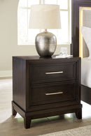Neymorton - Two Drawer Night Stand - Dark Grayish Brown