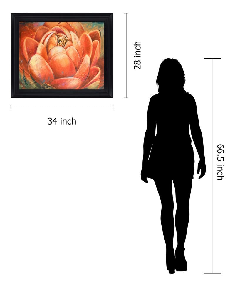 Saffron Petal Radiance - 28" x 34" Framed Wall Art