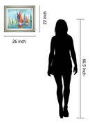 Fine Day Sailing I By Nan - Framed Print Wall Art - Light Blue