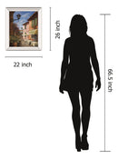 Through The Archway By Surridge, M - Mirror Framed Print Wall Art - Blue