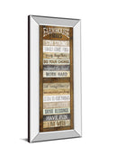 Farmhouse Rules Shutter By Marla Rae - Mirror Framed Print Wall Art - Dark Brown