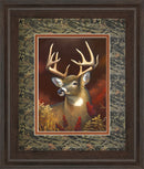 Deer Portrait Double Matted - Framed Print Wall Art - Red