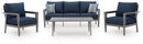 Gali - Sofa / Chairs / Table Set (Set of 4) - Gray / Blue