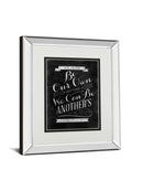Be Our Own By Sd Graphic - Mirror Framed Print Wall Art - Black