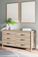 Battelle - Six Drawer Dresser - Tan