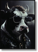Studded Attitude Bovine - 21" x 29" Framed Wall Art
