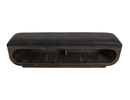 Balam - Wooden Bench With Cushioned Seat - Oil Black