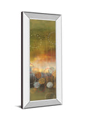 Circles In Green Panel I By Jeni Lee - Mirror Framed Print Wall Art - Green