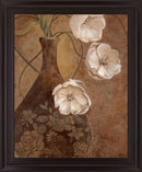 Floral Sepia Elegance - 28" x 34" Framed Wall Art