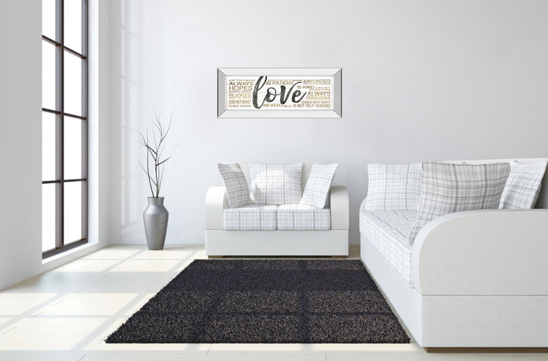 Love By Marla Rae - Mirror Framed Print Wall Art - White