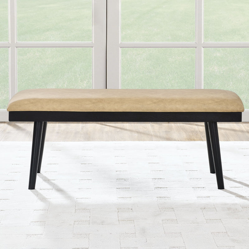 Vida Black - PU Dining Bench - Sand / Black
