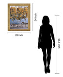 Golden River Promenade - 28" x 34" Framed Wall Art