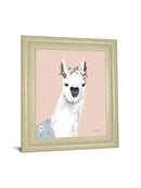 Delightful Alpacas I By Becky Thorns - Framed Print Wall Art - White