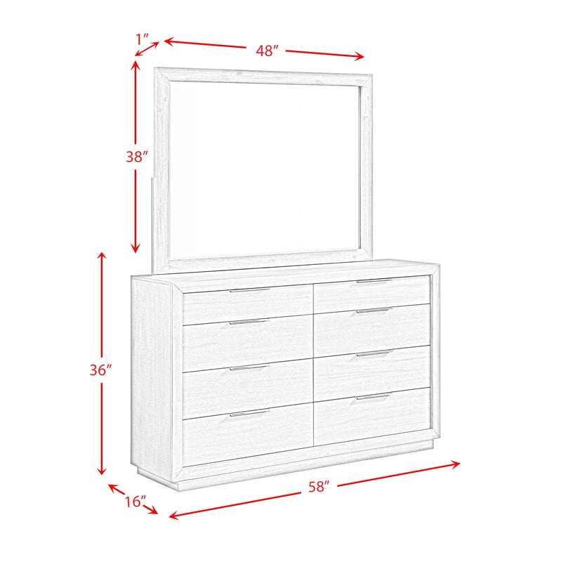 Arcadia - Dresser & Mirror Set - Gray