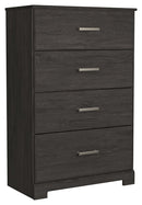 Belachime - Four Drawer Chest - Charcoal