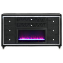Lorient - 8-Drawer LED Bedroom Flame Box Dresser