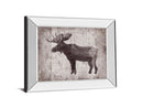 Wildness Iv-timber By Sandra Jacobs - Mirror Framed Elk Print Wall Art - Dark Brown