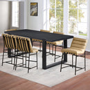 Yves - Counter Table With 6 Nicco Chairs