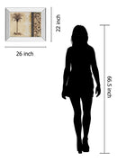 Decorative Palm Il By Michael Marcon - Mirror Framed Print Wall Art - Beige