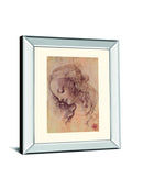 Testa Di Donna Di Profilo By Leonardo Da Vinci - Mirror Framed Print Wall Art - Beige