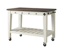 Steve Silver Cayla Two Tone Kitchen Cart in Antiqued White