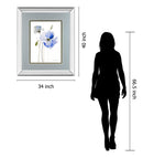 All Poppies I By Lanie Loreth - Mirror Framed Print Wall Art - Blue