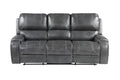 Steve Silver Keily Manual Reclining Sofa w/ Dropdown Table in Dove Grey