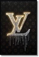 Gilded Drip Monogram - 33" x 48" Framed Wall Art