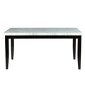 Steve Silver Westby White Marble Top Dining Table in Ebony Wood