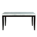 Steve Silver Westby White Marble Top Dining Table in Ebony Wood